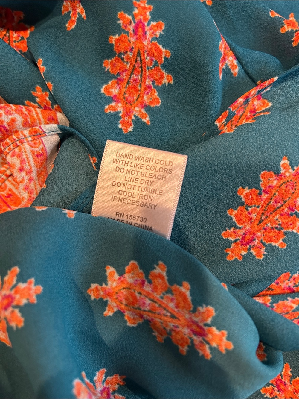 ๐ธ3 FOR $20๐ธ
Teal Floral Button-Up Shirt with Orange Print - Picture 9 of 9